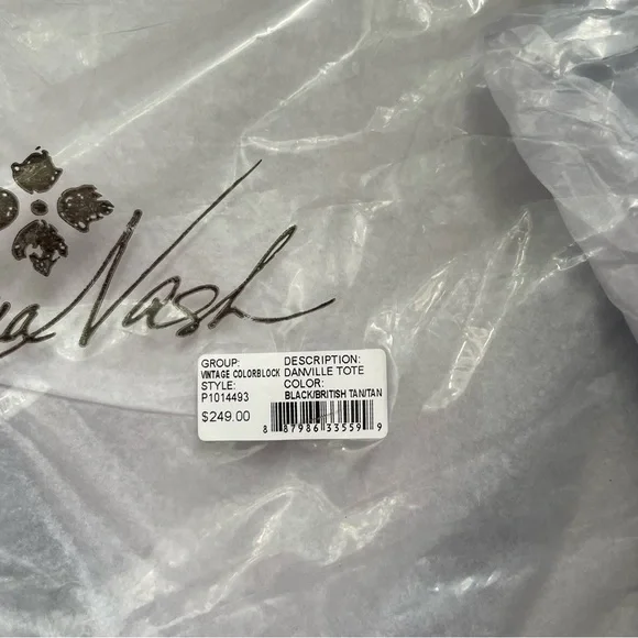 Patricia Nash Danville Tote Vintage Color Block P1014493 Black British tan NWT - Picture 7 of 7